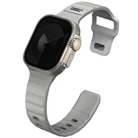 UNIQ siksniņa Stride Apple Watch Series 1/2/3/4/5/6/7/8/9/SE/SE2/Ultra/Ultra 2 42/44/45/49mm FKM gumijas pelēks