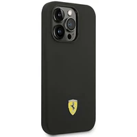 Viedtālruņa apvalks Ferrari FEHCP14LSIBBK iPhone 14 Pro 6.1 - melns silikona metāla logotips