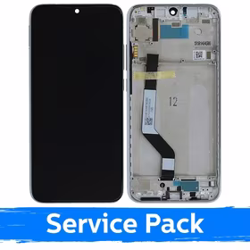 LCD Displejs Saderīgs ar Xiaomi Redmi Note 7 (Note 7 Pro) Ar Frame / Astro Balts / (Service Pack)