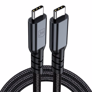 3mk Hyper Cable N-SERIES USB-C / USB-C Thunderbolt 4 2m 48V / 5A 40Gb/s 240W 8K60Hz - melns