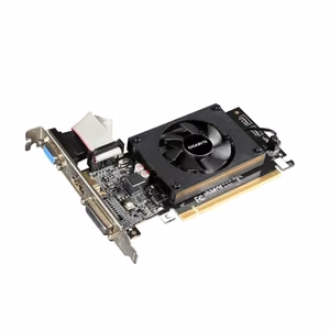 Gigabyte GV-N710D3-2GL 2.0 NVIDIA 2 GB GeForce GT 710 DDR3 Cooling type Active DVI-D ports quantity 1 HDMI ports quantity 1 PCI Express 2.0 Memory clock speed 1600 MHz Processor frequency 954 MHz VGA (D-Sub) ports quantity 1
