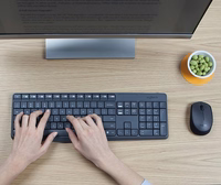 Logitech MK235 keyboard Mouse included USB QWERTY US International pelēks