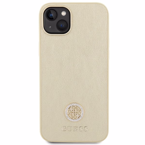 Guess GUHCP15MPS4DGPD iPhone 15 Plus 6.7" zelta/zelta cietais viedtālruņa apvalks Strass Metal Logo