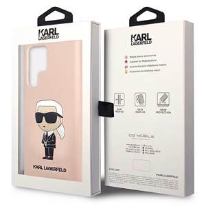 Karl Lagerfeld KLHCS23LSNIKBCP Sam S23 S918 Ultra жёсткий чехол розовый/розовый Silicone Ikonik