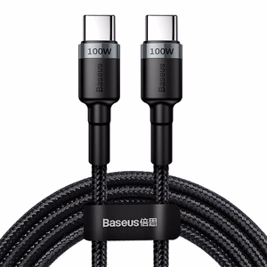 Baseus kabelis Cafule PD USB-C - USB-C 2,0 m 5A pelēks-melns 100W