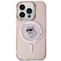 Karl Lagerfeld IML Choupette Magnētiskais viedtālruņa apvalks iPhone 15 Pro Max - rozā