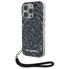 Karl Lagerfeld Zebra With Cord viedtālruņa apvalks iPhone 16 Pro Max - violets