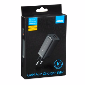 iBOX C-65 melns, GaN 65W universālais lādētājs