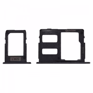 SIM kartes turētājs priekš Samsung J530 2017 J5, SIM + MicroSD, melns