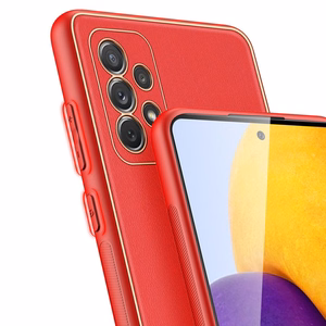 Dux Ducis Yolo elegants apvalks no mīksta TPU un PU ādas Samsung Galaxy A72 4G sarkans