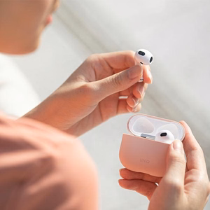 Uniq Lino silikona apvalks AirPods 3 - pelēks