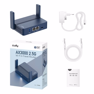 Cudy AX3000 bezvadu maršrutētājs Gigabit Ethernet zils
