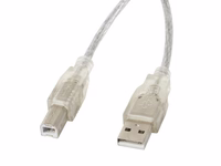 Lanberg CA-USBA-12CC-0030-TR USB cable USB 2.0 3 m USB B caurspīdīgs