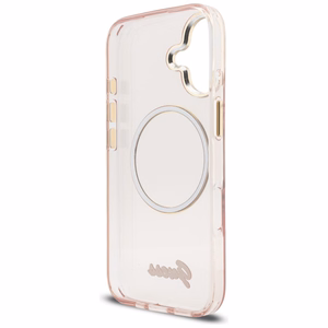 Guess IML Script Metal MagSafe Maciņš for iPhone 17 - rozā