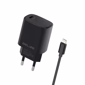 Beline Tīkla lādētājs 1x USB-C 20W + Lightning kabelis melna PD 3.0 BLNCB20L