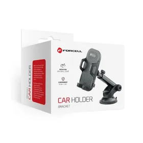 FORCELL F-GRIP Carbon Bracket standarta rokas auto turētājs vējstiklam / paneļa stiprināšanai melns