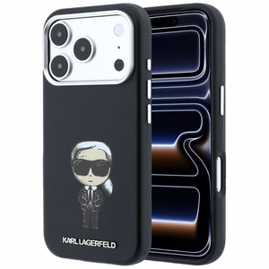 KARL LAGERFELD maciņš IPHONE 18 Pro/ 17 Pro saderīgs ar MagSafe (Smooth Ikonik Sketch) (krāsa: melna)