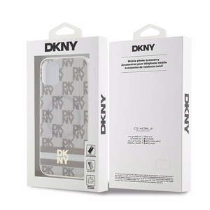 DKNY IML Checkered Mono Pattern & Printed Stripes MagSafe чехол для iPhone 11 / Xr - бежевый