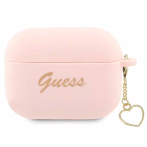Guess GUAP2LSCHSP AirPods Pro 2 apvalks rozā/rozā Silikona Šarma Sirds Kolekcija