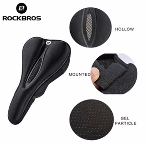 Rockbros LF047-B silikona gela velosipēda sēdekļa pārvalks izmērs L - melns