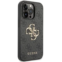 Guess GUHCP15L4GMGGR iPhone 15 Pro 6.1" pelēks/pelēks cietais apvalks 4G Liels Metāla Logotips