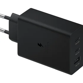 SAMSUNG oriģinālais lādētājs USB A + 2 x Type C PD 3A 65W EP-T6530NBEGEU melns blister