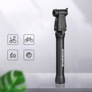 ROCKBROS TM-1701P 80 PSI mini velosipēda pumpis Presta un Schrader ventiļiem – krāsa: melna