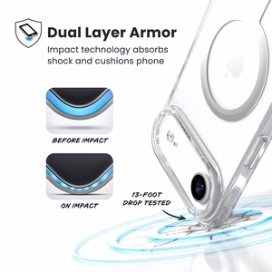 Speck Presidio Perfect-Clear MagSafe vāciņš ierīcei iPhone Air, “Clear / Silver” krāsā