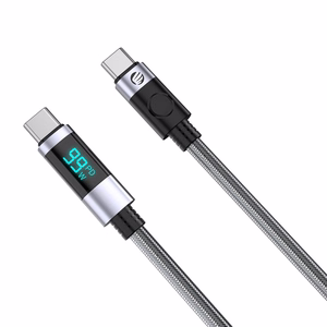 Orico LDC2C USB-C–USB-C PD kabelis ar LED displeju, 100 W, 480 Mbps, 2 m, 2 gab. – melns