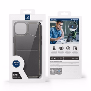 DUX DUCIS viedtālruņa apvalks RAFI II MAG ar statīvu saderīgs ar MagSafe IPHONE 15 Plus melns