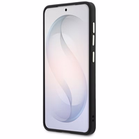 Guess maciņš Saffiano Peony Embossed Ring MagSafe priekš Samsung Galaxy S26 melns