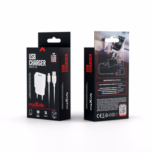 Maxlife MXTC-01 lādētājs 1x USB 1A + USB-C kabelis