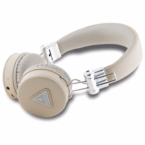Накладные наушники Guess Bluetooth ENC GUBH70PGTSPSE бежевые Grained Classic Round Shape