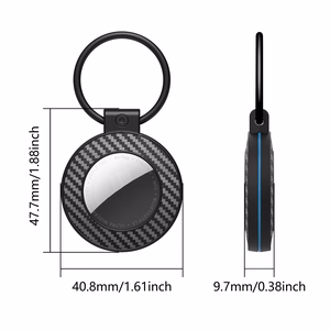 Airtag case with carbon fiber pattern keychain, 4 pcs. - multicolor