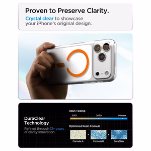 Spigen Ultra Hybrid MagSafe maciņš iPhone 18 Pro / 17 Pro, caurspīdīgs oranžs