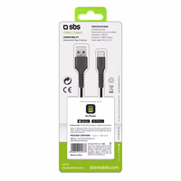 SBS TECABLEMICROC15K USB-A - USB-C kabelis 1,5 m - melns
