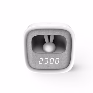 Alarm clock with LED Bunny night light PURE FNL-06 AURORA balts square Forever Light