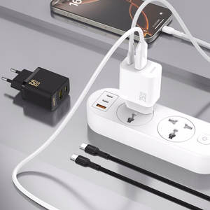 Dudao A26TCEU PD QC 25W GaN USB-A USB-C Wall Lādētājs with USB-C Kabelis - Melns