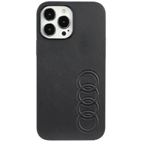 Audi sintētiskās ādas viedtālruņa apvalks iPhone 13 Pro Max 6.7" melns/melns cietais apvalks AU-TPUPPCIP13PM-TT/D1-BK