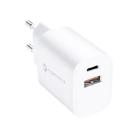 FORCELL F-ENERGY TFK-TC-35WPDAC ceļojuma lādētājs Type C + USB A PD QC4.0 3A 35W balts