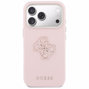 Guess FW sveķu logotipa korpuss iPhone 17 Pro Max - Rozā krāsā