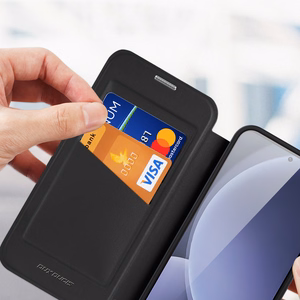 Dux Ducis Skin X Pro viedtālruņa apvalks Samsung Galaxy S25+ ar magnētisko un maku - melns