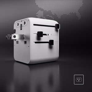 Universāls ceļojumu adapteris ar USB-A un 2x USB-C P