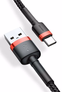 Baseus kabelis Cafule USB - USB-C 2,0 m 2A sarkans-melns