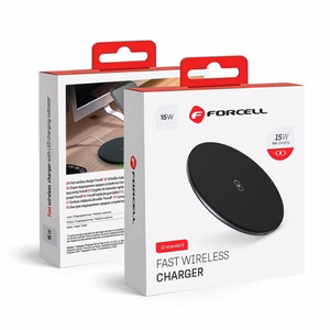 FORCELL F-ENERGY ātrais bezvadu lādētājs Qi QC 15W melns