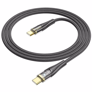 Kabelis USB-C uz USB-C Hoco 3A 60W 1,2 m U121 melns