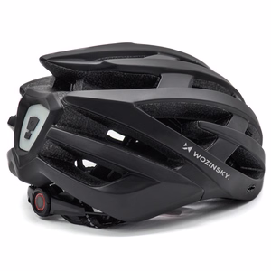 Wozinsky MTB velosipēda ķivere ar noņemamu nagu un aizmugurējo USB gaismu L - melns