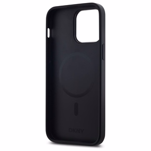 DKNY Vienkāršs logotips Magnētiskais viedtālruņa apvalks iPhone 14 Pro Max - melns