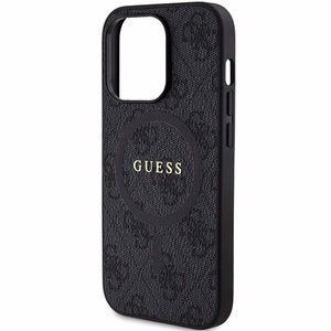 Guess viedtālruņa apvalks iPhone 15 Pro Max 6,7" GUHMP15XG4GFRK melns HC MAGSAFE PU 4G RING CLASSIC LOGO