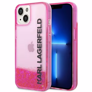 Karl Lagerfeld Liquid Glitter Elong viedtālruņa apvalks iPhone 14 Plus - rozā